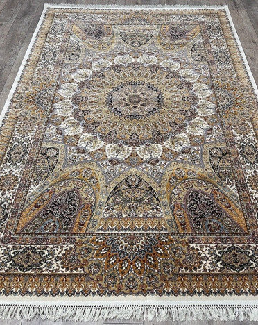 Ковер турецкий 3809A Абришим (Акрил - Хлопок, кремовый)