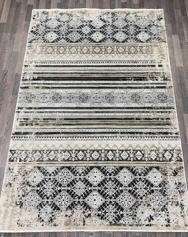 Ковер турецкий 3533A_1 FLORIDA (полиэстер хит сет, бежевый, серый)