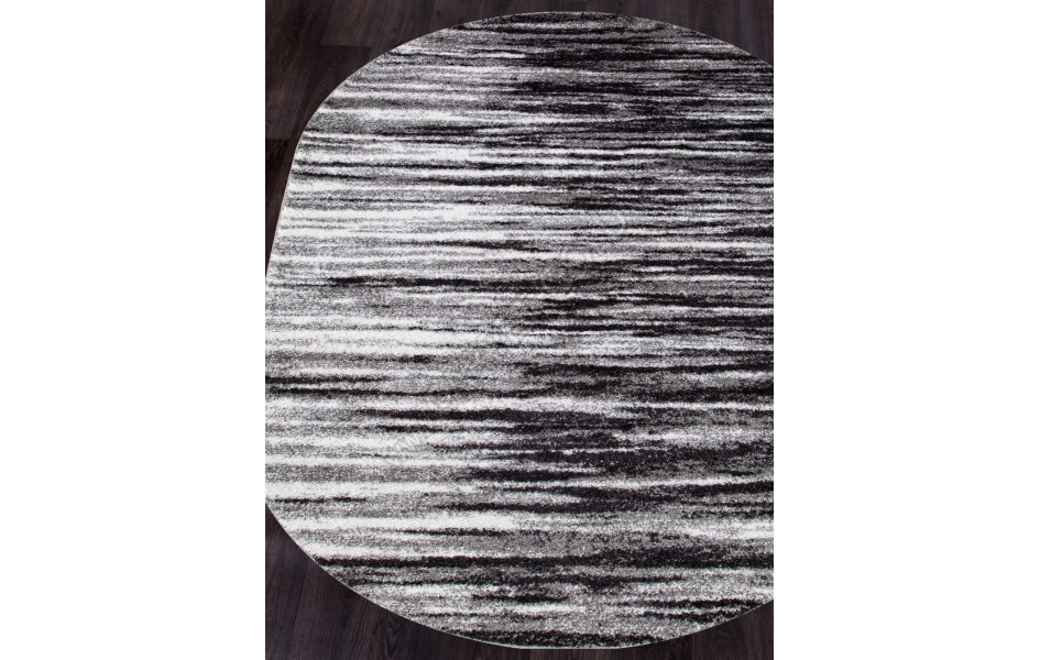 Пушистый серый ковер t623 - GRAY - Овал - коллекция PLATINUM