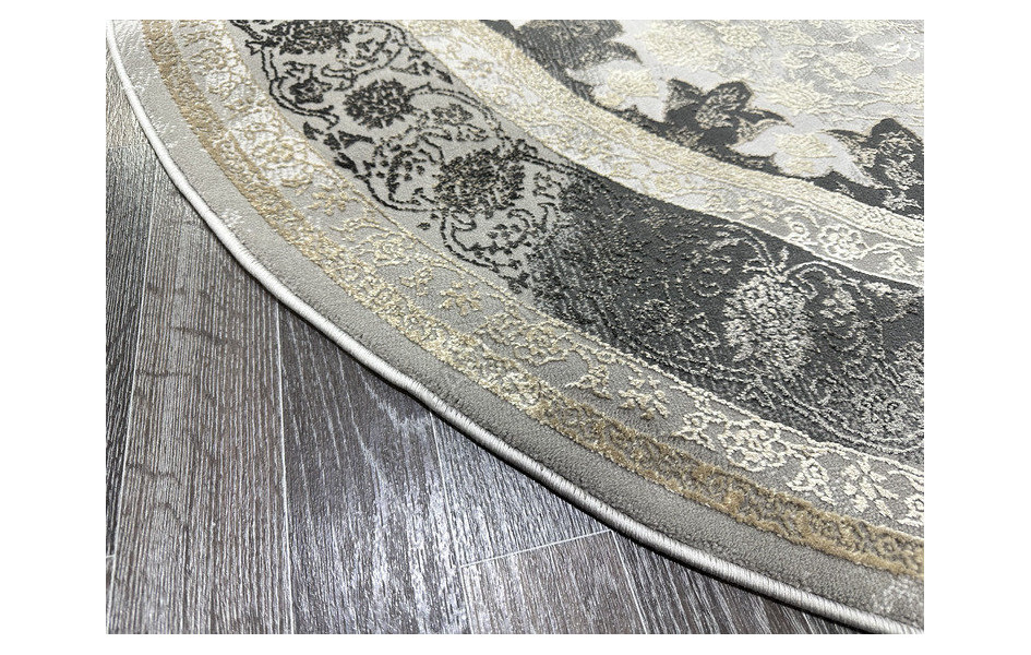 Ковер турецкий Lisa AA610A_IVORY ANTRASIT овальный