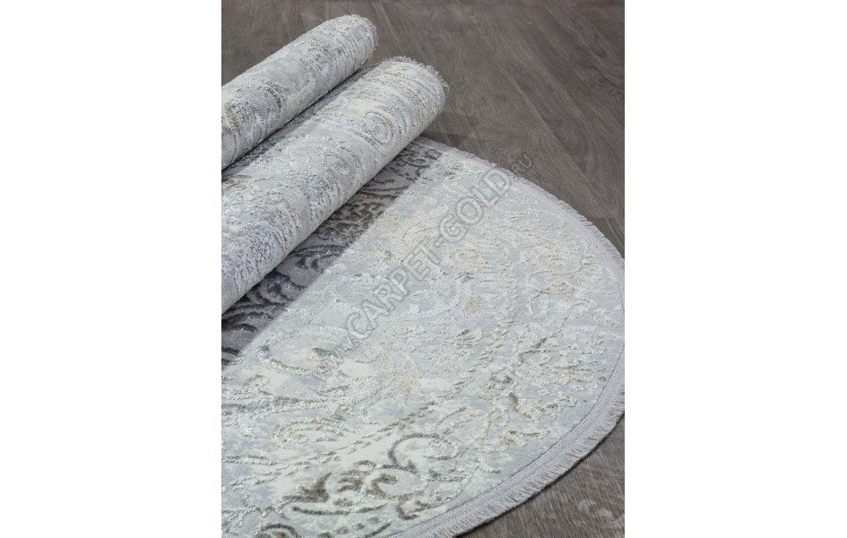 Ковер 00766A - GREY HB / L.BLUE FDY - Овал - коллекция SAHARA