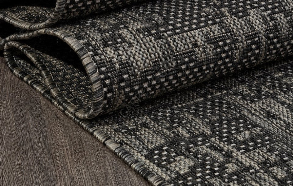 Ковер S136 - BLACK-GRAY - Прямоугольник - коллекция KAIR