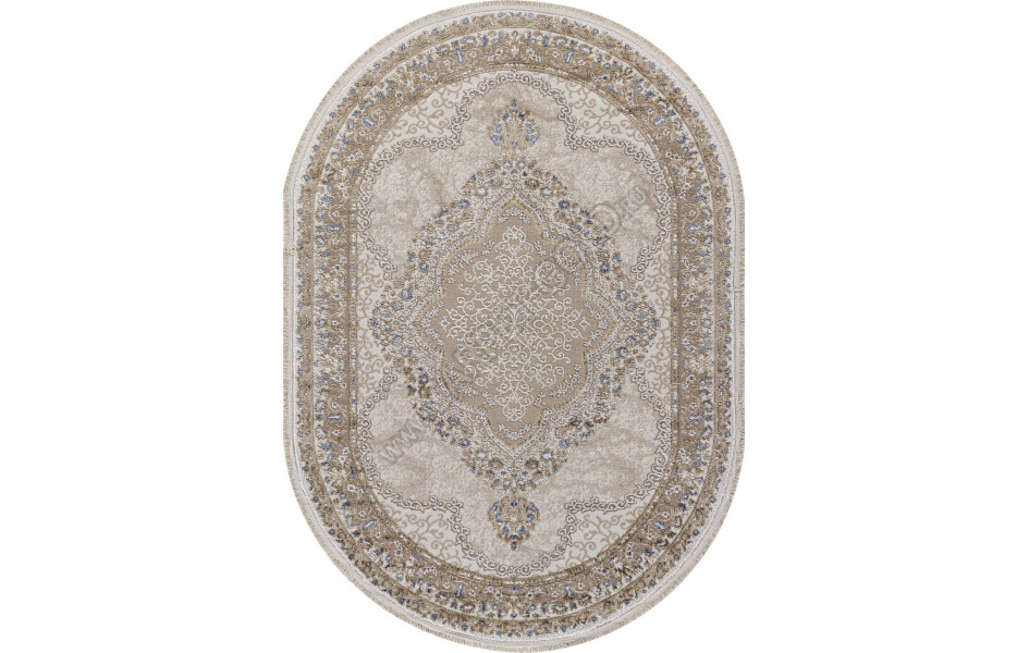 Ковер 27226A - BEIGE / BLUE - Овал - коллекция MOSSO